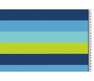 Jersey - Multicolor Streifen 4cm lime blau